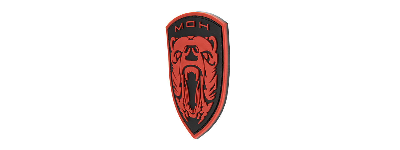 G-FORCE MOH GRIZZLY PVC MORALE PATCH (RED) - Click Image to Close