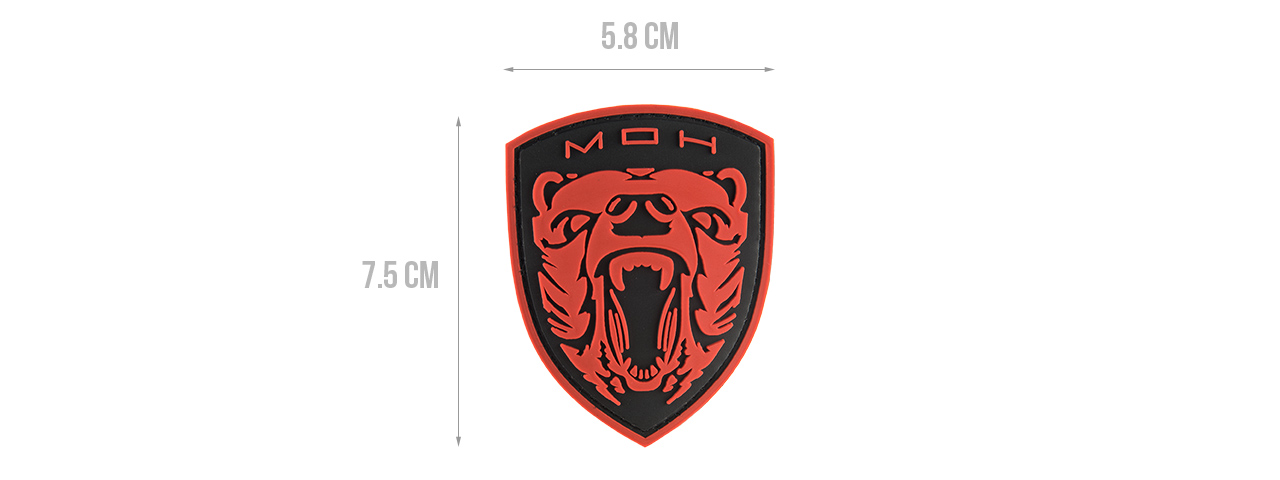 G-FORCE MOH GRIZZLY PVC MORALE PATCH (RED) - Click Image to Close