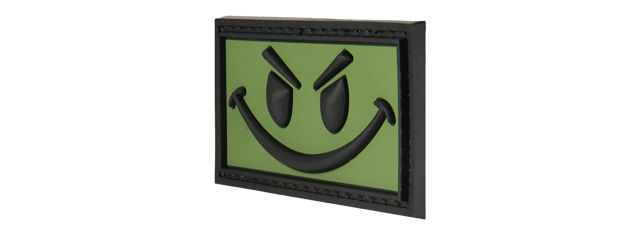 BIG EVIL SMILEY PVC MORALE PATCH (OD GREEN)