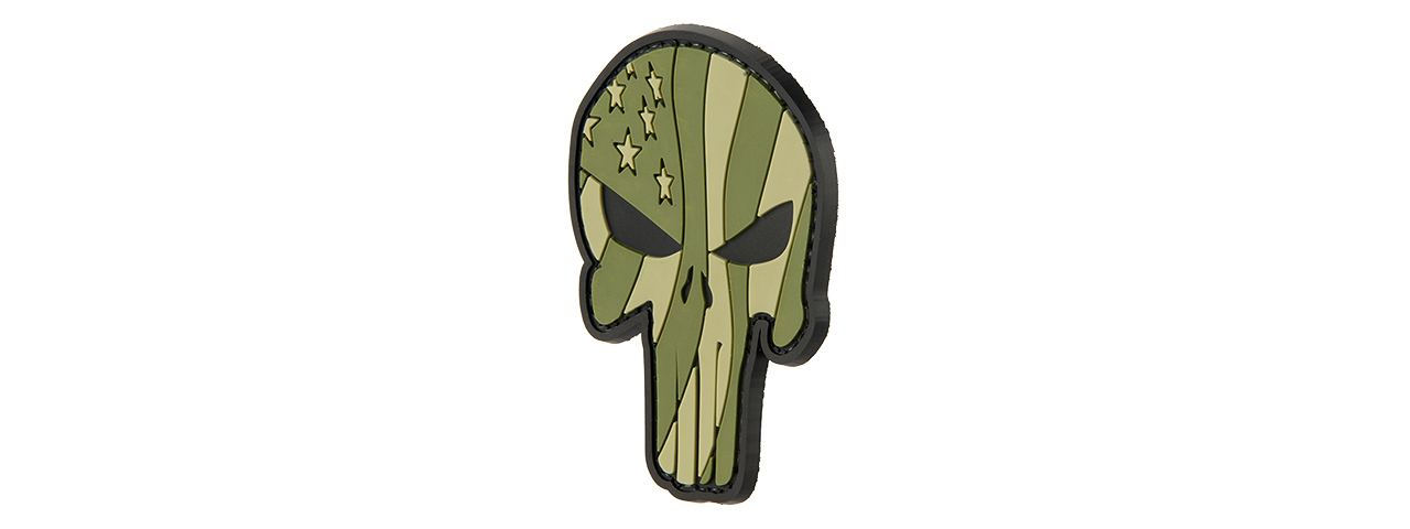 G-FORCE PUNISHER FLAG (GREEN WAVING US FLAG PUNISHER PVC MORALE PATCH) - Click Image to Close