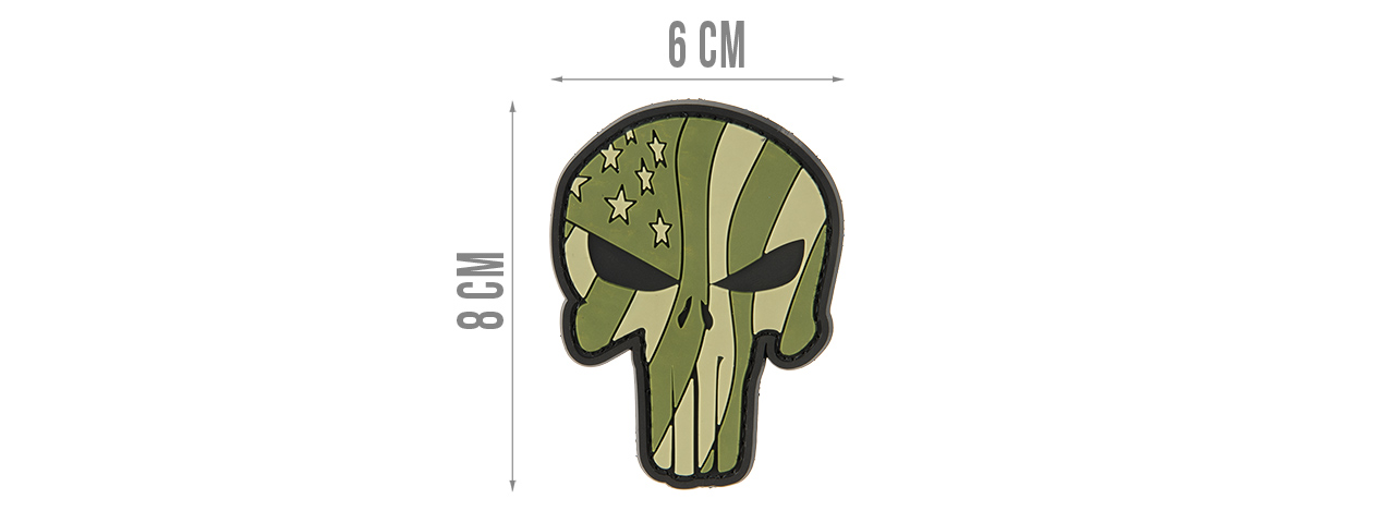 G-FORCE PUNISHER FLAG (GREEN WAVING US FLAG PUNISHER PVC MORALE PATCH) - Click Image to Close