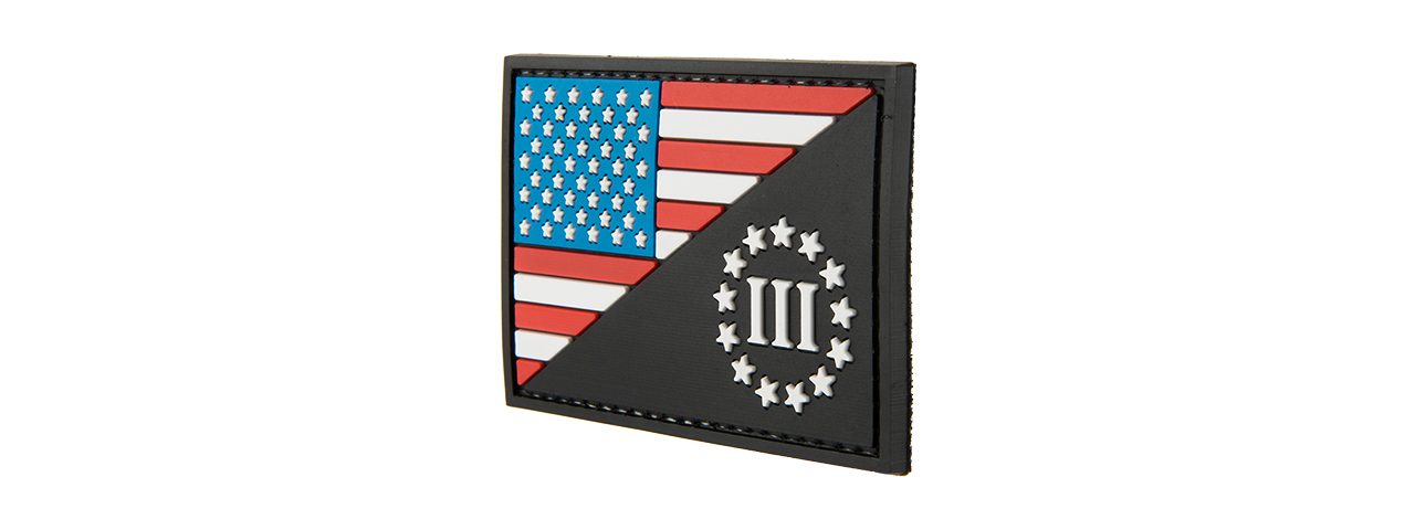 G-FORCE US FLAG WITH THREE PERCENTER PVC MORALE PATCH - Click Image to Close