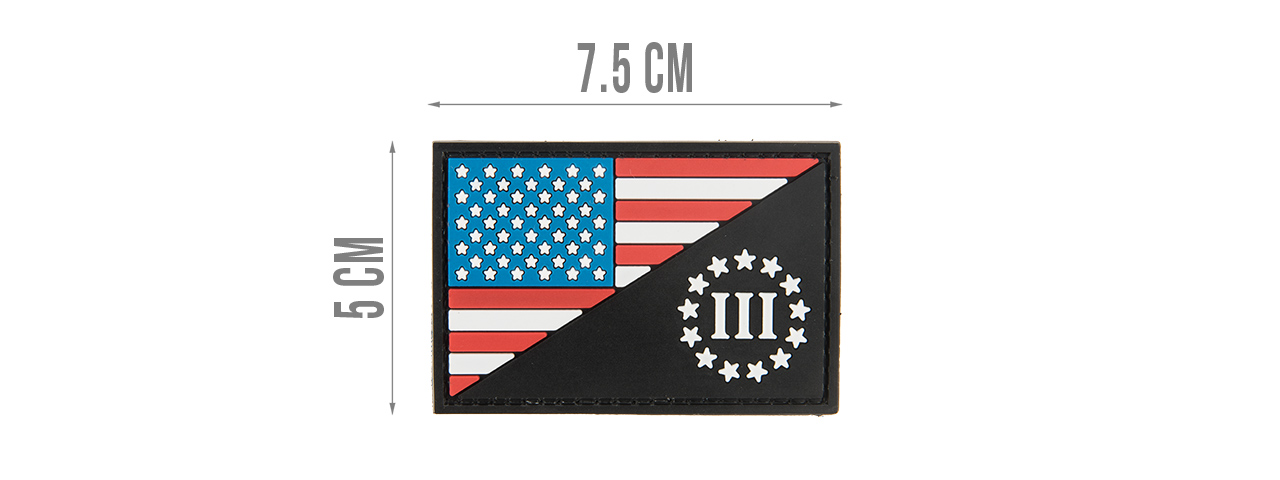 G-FORCE US FLAG WITH THREE PERCENTER PVC MORALE PATCH - Click Image to Close