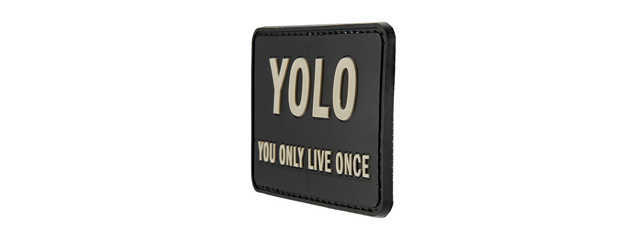 G-FORCE YOLO YOU ONLY LIVE ONCE PVC MORALE PATCH (BLACK) - Click Image to Close