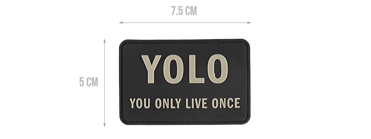 G-FORCE YOLO YOU ONLY LIVE ONCE PVC MORALE PATCH (BLACK)