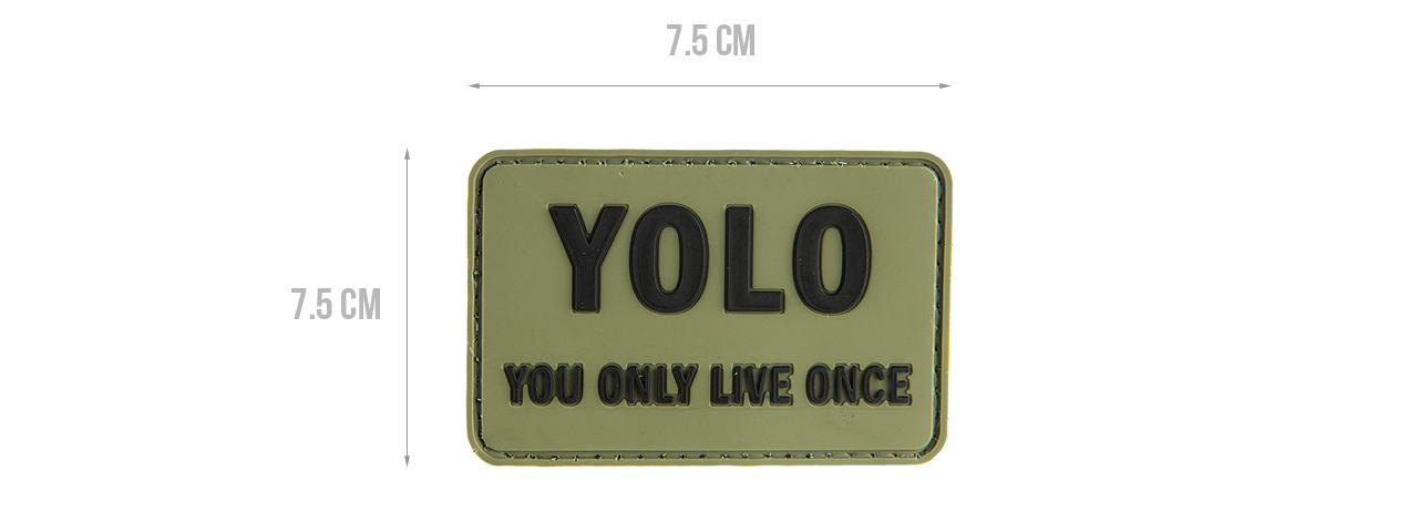 G-FORCE YOU ONLY LIVE ONCE PVC PATCH PVC MORALE PATCH (OD GREEN)