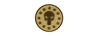 G-FORCE PUNISHER THREE PERCENTER ROUND PVC MORALE PATCH (TAN)