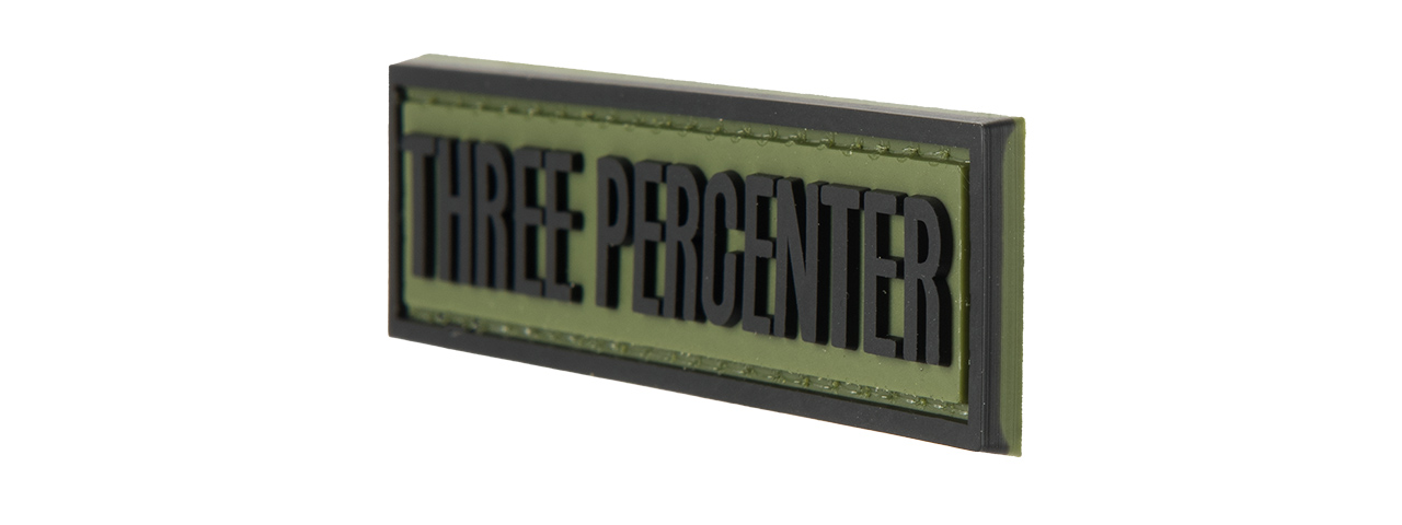 G-FORCE THREE PERECENTER PVC MORALE PATCH (OD GREEN) - Click Image to Close