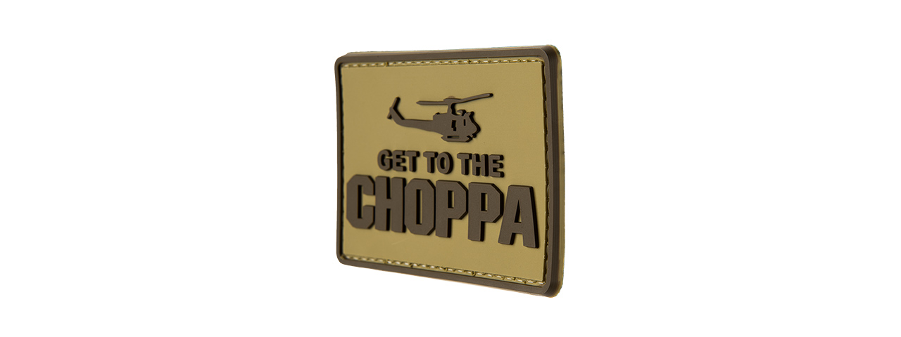 G-FORCE GET TO THE CHOPPA PATCH PVC MORALE PATCH (TAN)