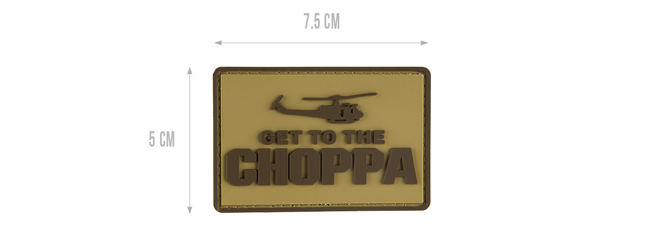 G-FORCE GET TO THE CHOPPA PATCH PVC MORALE PATCH (TAN)