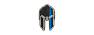 G-FORCE SPARTAN HELMET BLUE LIVES MATTER EDITION PVC PATCH (BLACK / BLUE)