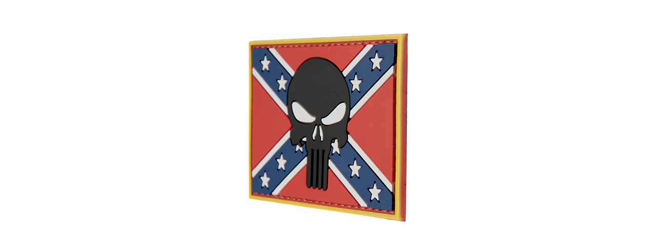 G-FORCE CONFEDERATE "REBEL" BATTLE FLAG AND SKULL PVC MORALE PATCH - Click Image to Close