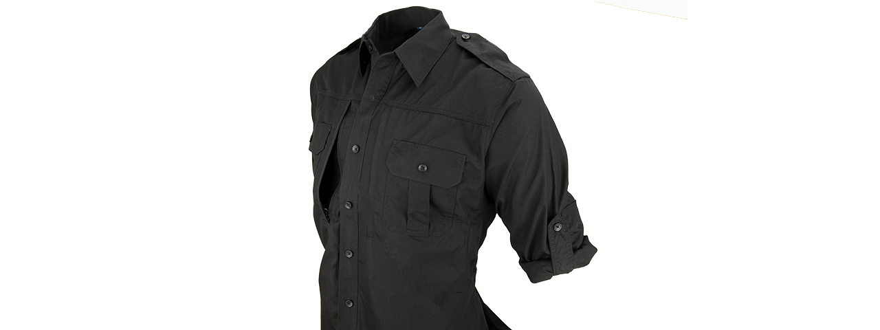 PROPPER RIPSTOP REINFORCED TACTICAL LONG-SLEEVE SHIRT XX-LARGE - BLACK - Click Image to Close