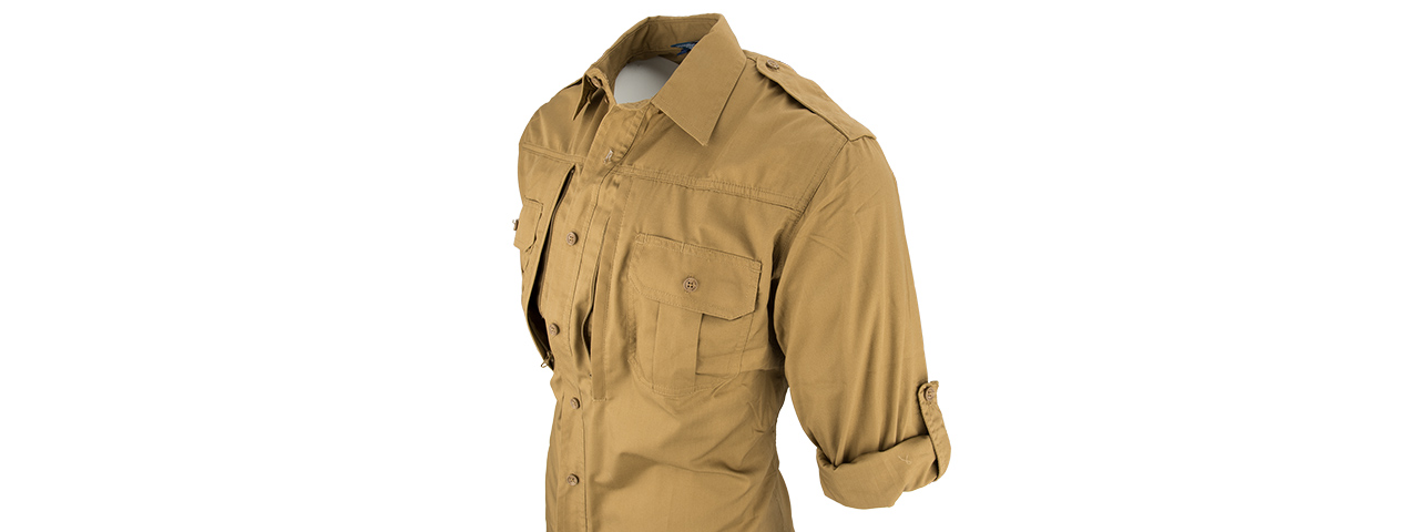 PROPPER RIPSTOP REINFORCED TACTICAL LONG-SLEEVE SHIRT - MEDIUM (COYOTE BROWN)