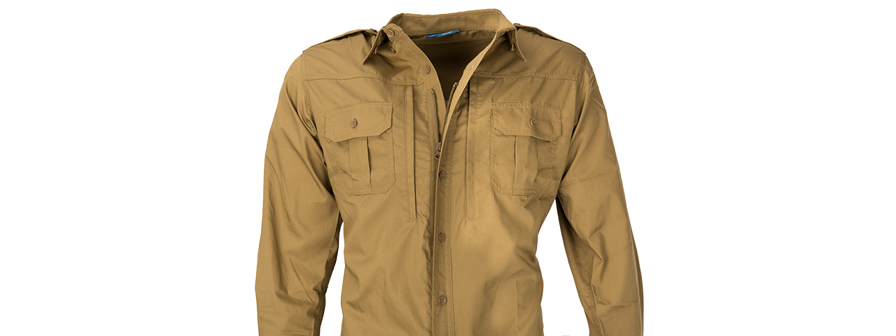 PROPPER RIPSTOP REINFORCED TACTICAL LONG-SLEEVE SHIRT - XX-LARGE (COYOTE BROWN) - Click Image to Close