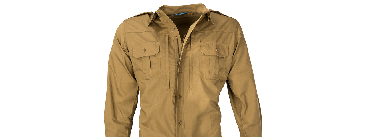 PROPPER RIPSTOP REINFORCED TACTICAL LONG-SLEEVE SHIRT - LARGE (COYOTE BROWN)