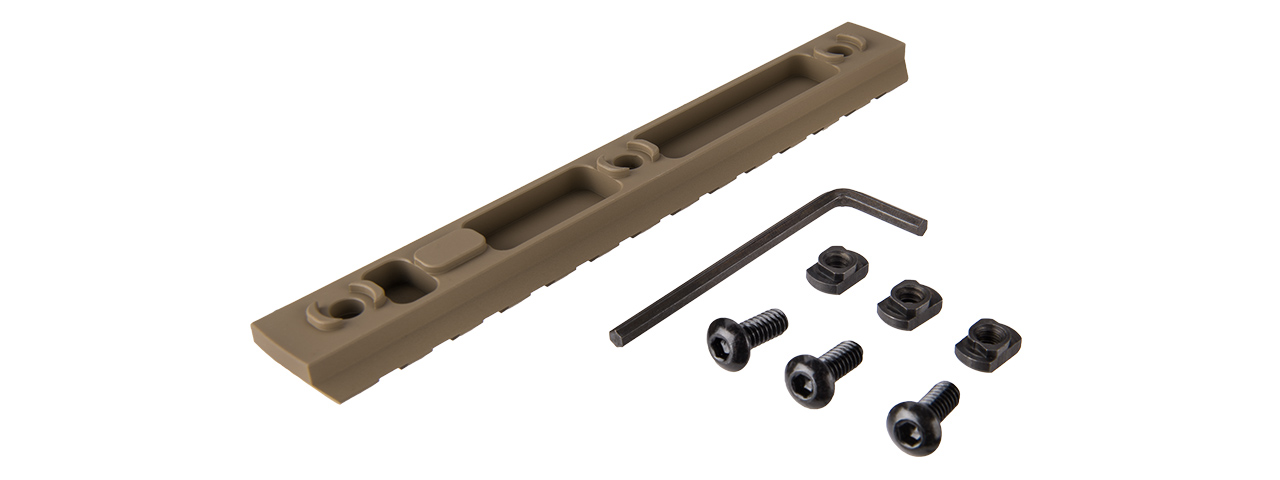 RANGER ARMORY 13-SLOT ALUMINUM PICATINNY RAIL SECTION FOR M-LOK (TAN) - Click Image to Close