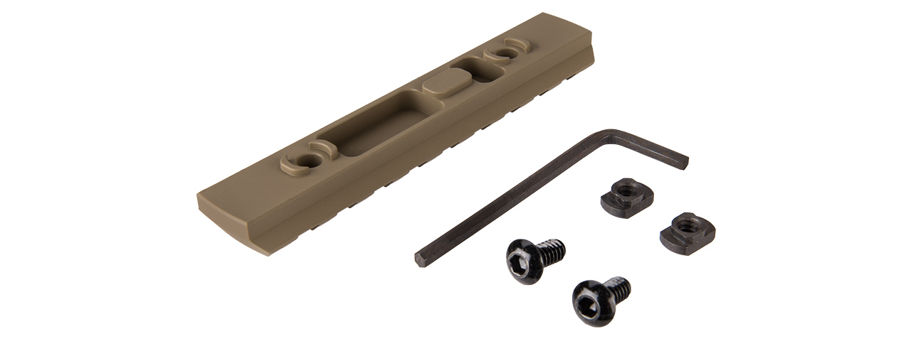 RANGER ARMORY 9-SLOT ALUMINUM PICATINNY RAIL SECTION FOR M-LOK (TAN) - Click Image to Close