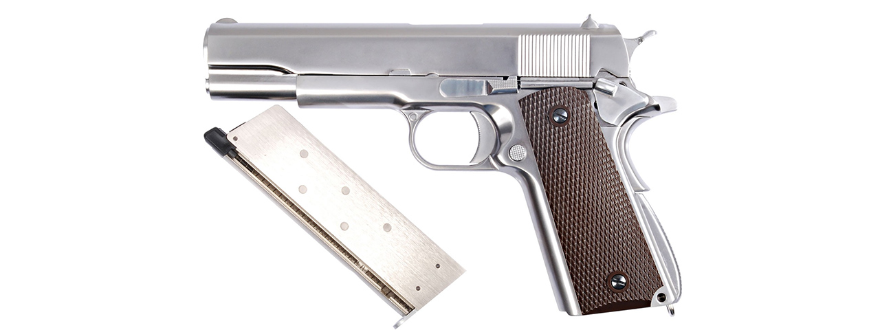 WE Tech M1911 Hi-Capa Airsoft GBB Gas Blowback Pistol (SILVER)