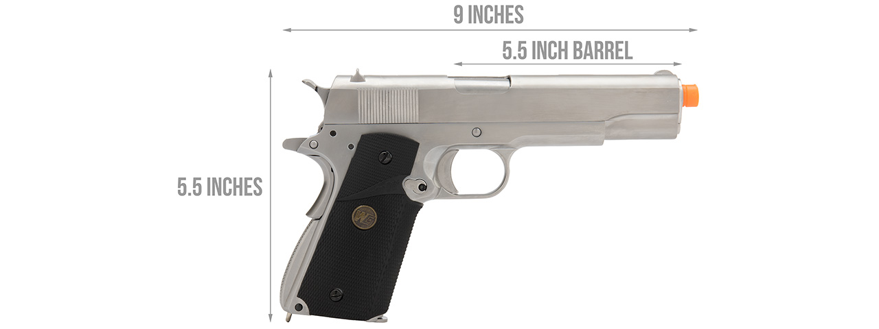 WE Tech M1911 Full Metal MEU Grip (SILVER/BLACK)