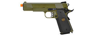 WE Tech 1911 MEU Full Metal Gas Blowback Pistol (OD GREEN)