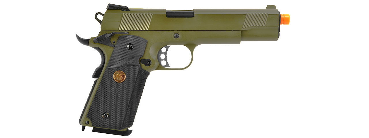 WE Tech 1911 MEU Full Metal Gas Blowback Pistol (OD GREEN)