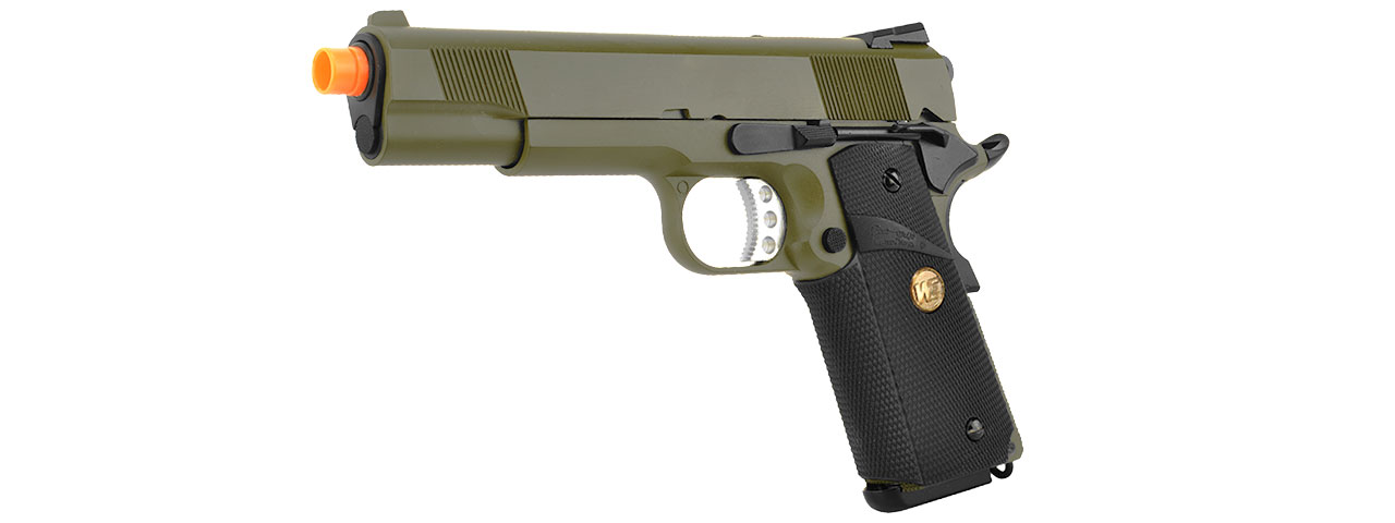 WE Tech 1911 MEU Full Metal Gas Blowback Pistol (OD GREEN)