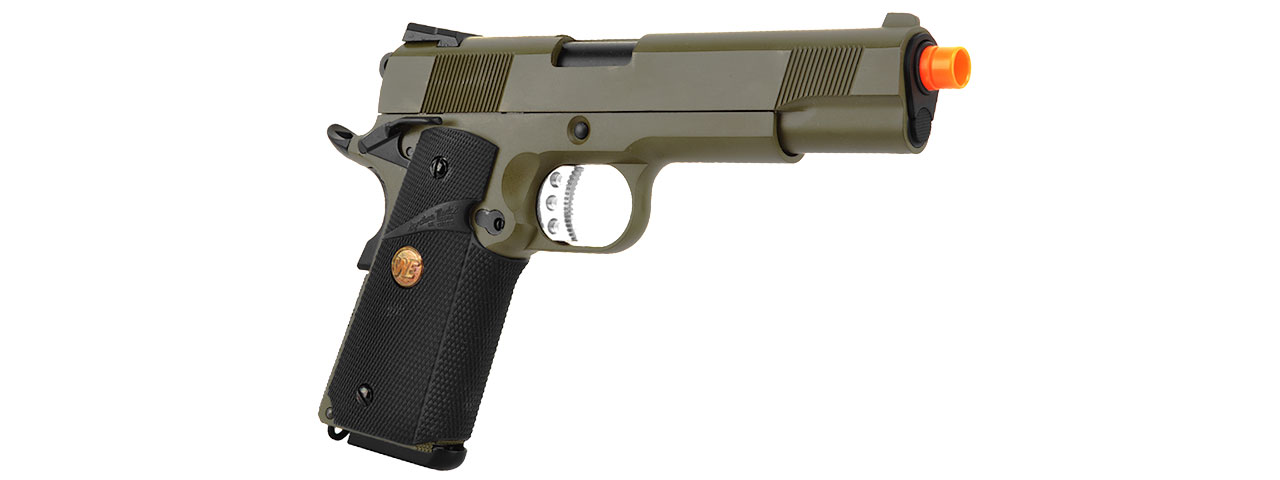 WE Tech 1911 MEU Full Metal Gas Blowback Pistol (OD GREEN)