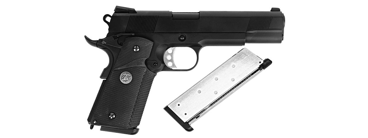 WE Tech M1911 MEU Tanio Koba Airsoft Gas Blowback Pistol (BLACK)