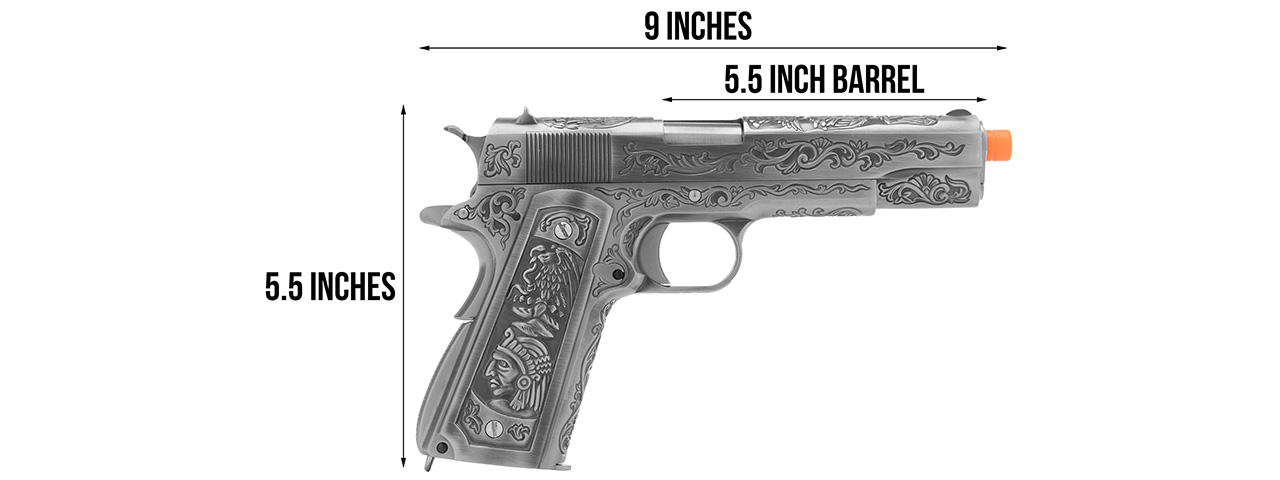 WE Tech Full Metal Gas Blowback Floral Pattern 1911 (SILVER) - Click Image to Close