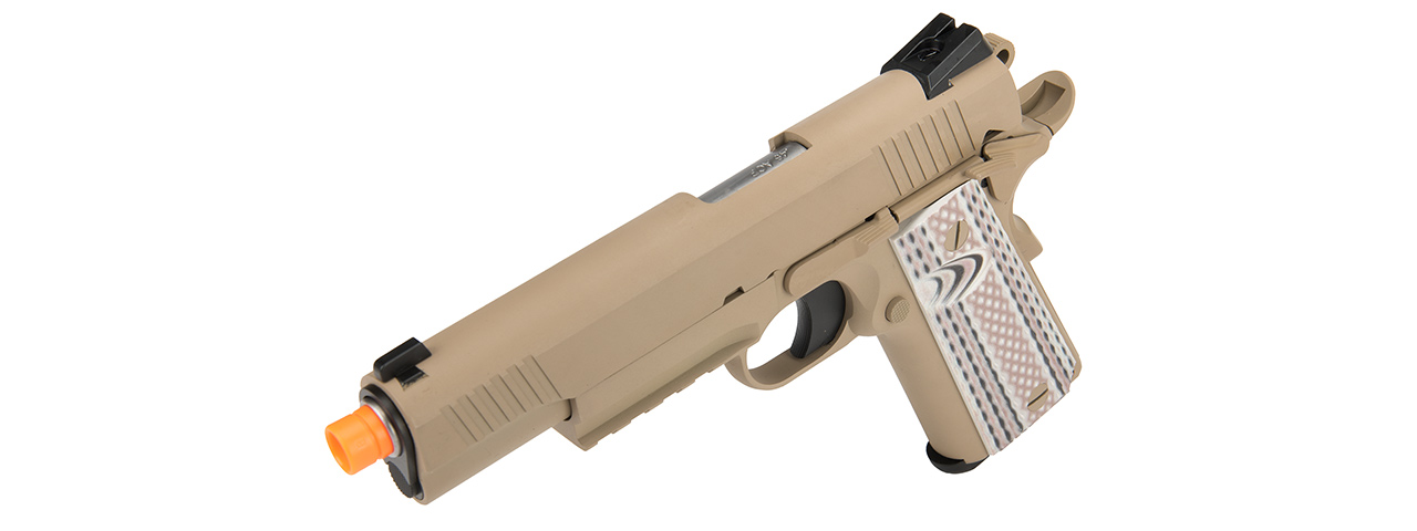 WE Tech Full Metal 1911 M45A1 Gas Blowback Airsoft Pistol (TAN)