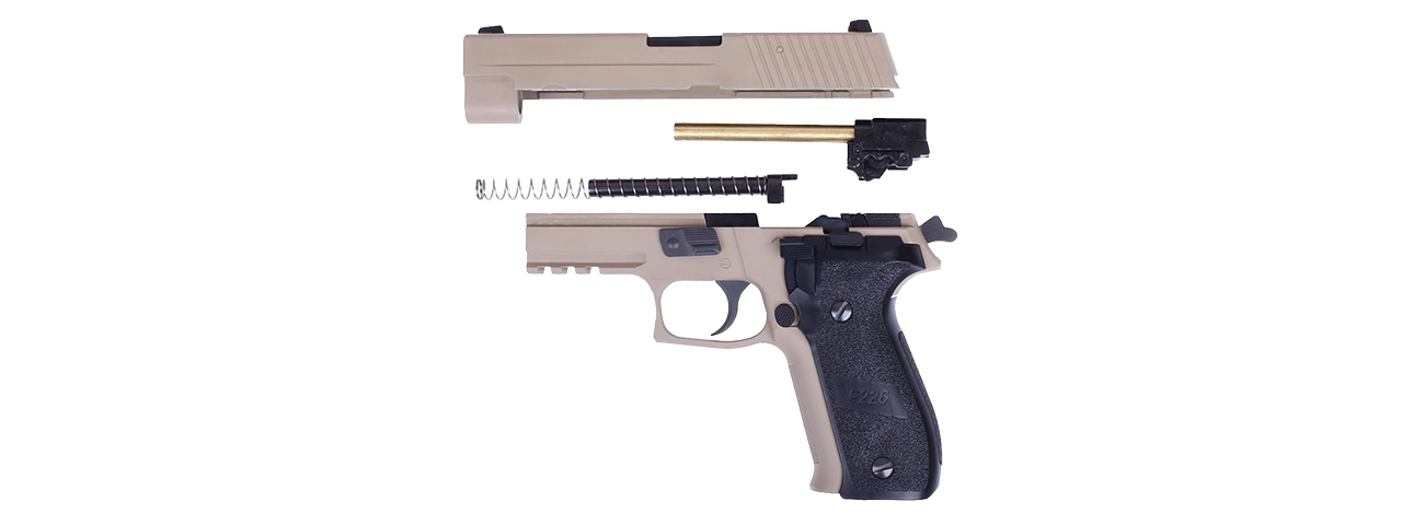 WE Tech F226 Series MK25 Gas Blowback GBB Airsoft Pistol (TAN)