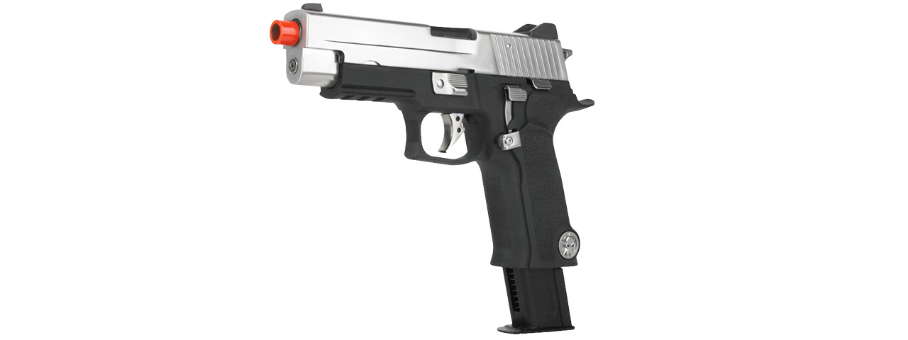 WE Tech Full Metal P-Virus Two-Tone Gas Blowback Airsoft Pistol (BLACK/SILVER)