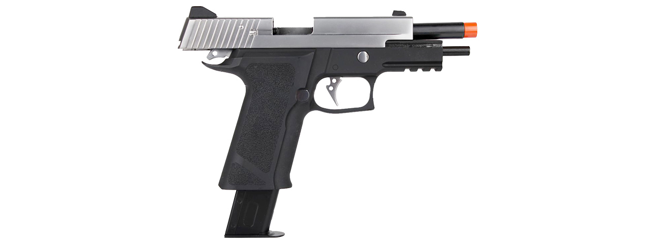 WE Tech Full Metal P-Virus Two-Tone Gas Blowback Airsoft Pistol (BLACK/SILVER)