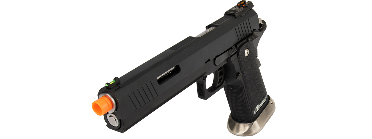 WE Tech 1911 Hi-Capa T-Rex Competition Gas Blowback Airsoft Pistol w/ Sight Mount (BLACK / SILVER)