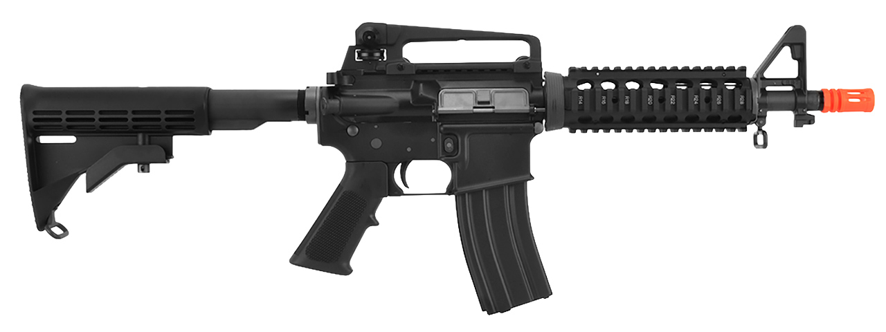 WE-Tech Full Metal M4 CQB RIS Open Bolt Gas Blowback Rifle (BLACK) - Click Image to Close