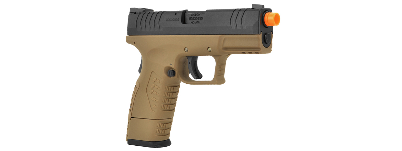 WE-Tech DM 3.8 Compact Gas Blowback Airsoft Pistol w/ 2X Mags (TAN)