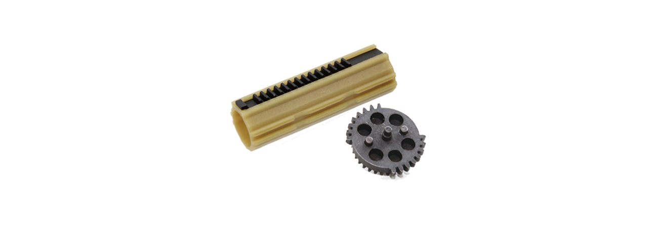 G&G HEAT TREATED DUAL SECTORED GEAR (BLACK / MAY VARY) - Click Image to Close
