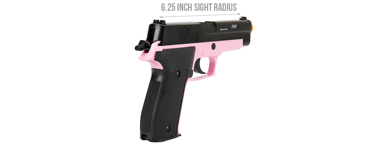 Sig Sauer P226 Spring Airsoft Pistol w/ Spare Magazine (BLACK / PINK)