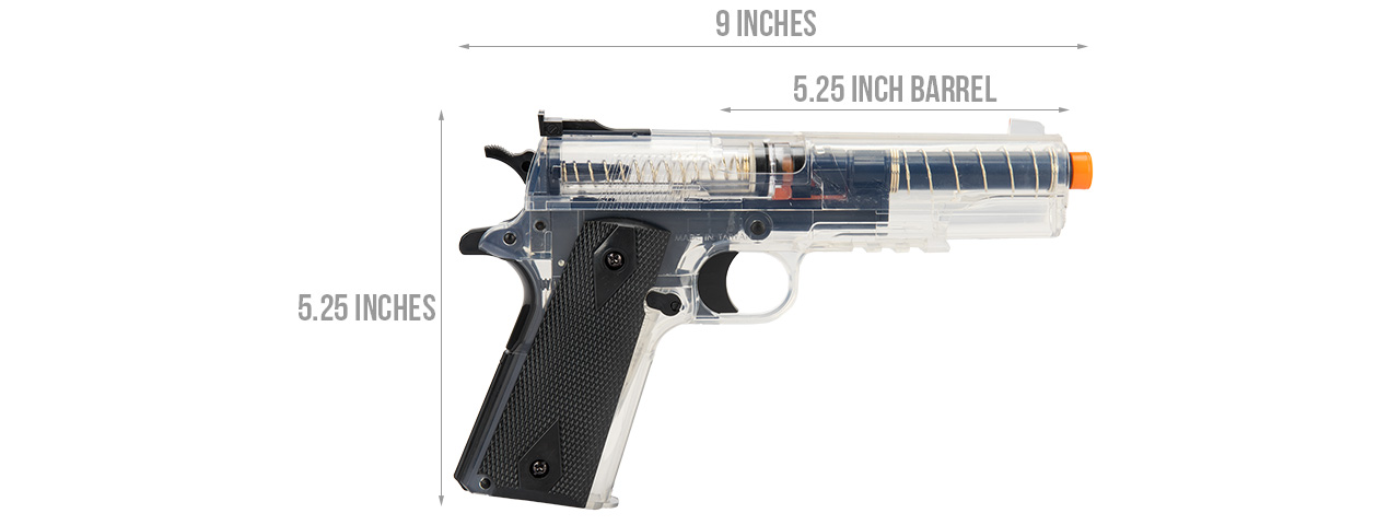 Sig Sauer GSR 1911 Spring Airsoft Pistol w/ Spare Magazine (BLACK / CLEAR) - Click Image to Close