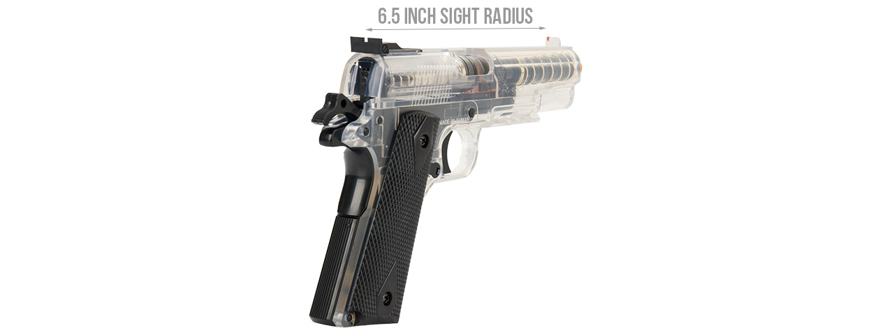 Sig Sauer GSR 1911 Spring Airsoft Pistol w/ Spare Magazine (BLACK / CLEAR) - Click Image to Close