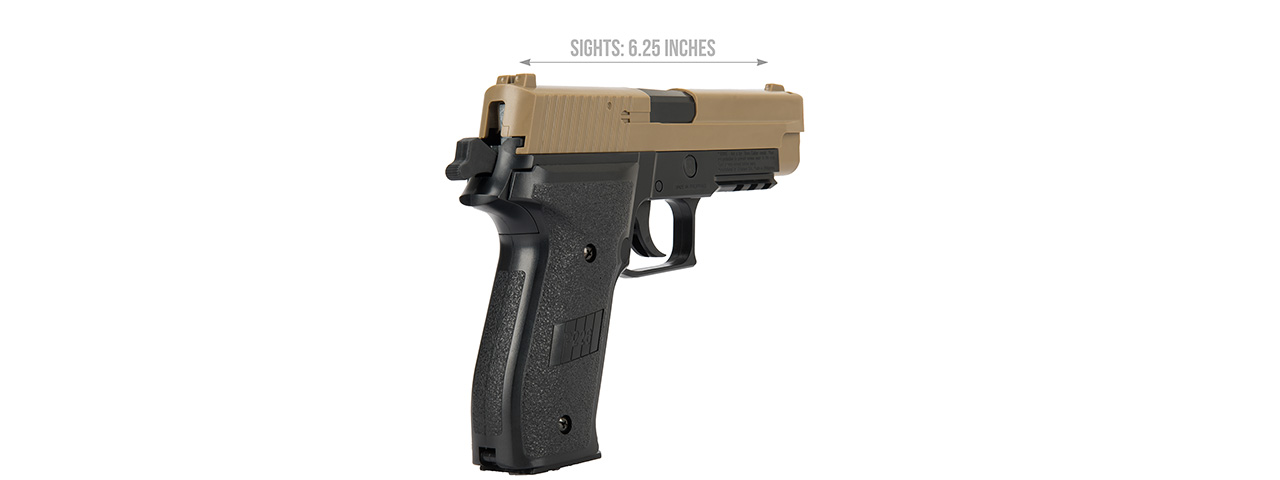 Sig Sauer P226 Spring Airsoft Pistol (BLACK / TAN) - Click Image to Close