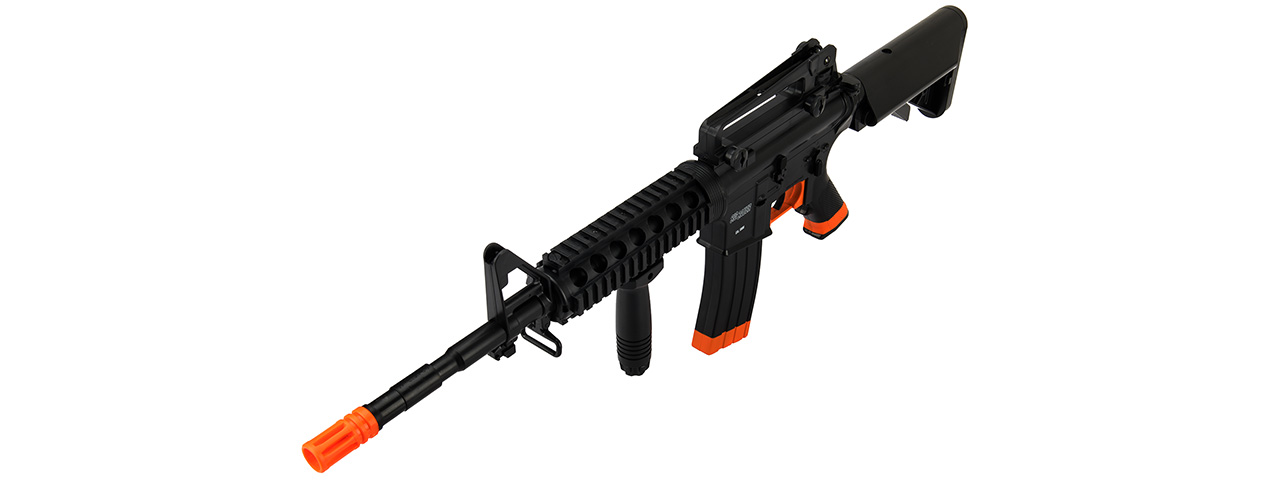 Sig Sauer Patrol Kit w/ Spring Pistol & M4 AEG Airsoft Rifle [5000 BBs Included] (BLACK / ORANGE) - Click Image to Close