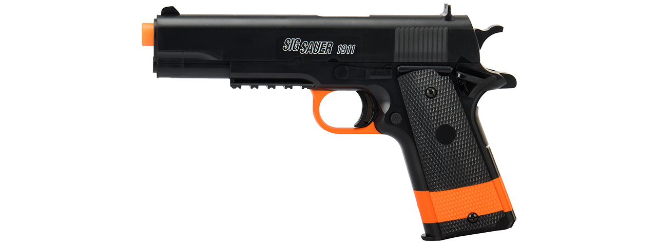 Sig Sauer Patrol Kit w/ Spring Pistol & M4 AEG Airsoft Rifle [5000 BBs Included] (BLACK / ORANGE)