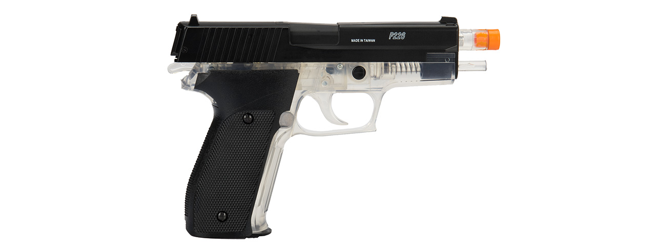 Sig Sauer P226 Spring Airsoft Pistol (BLACK / CLEAR) - Click Image to Close