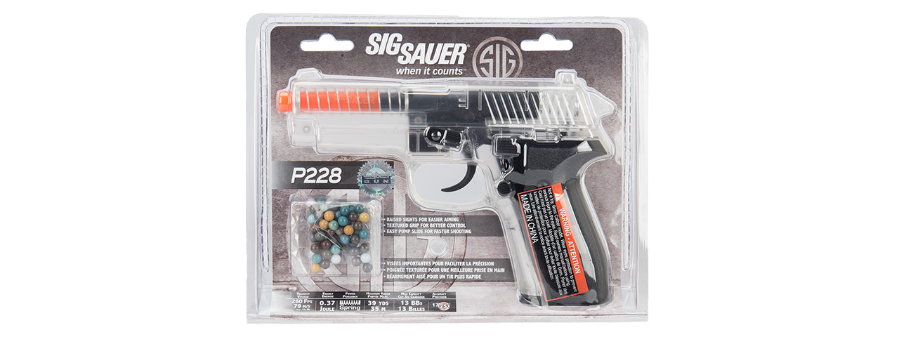 Sig Sauer P228 Spring Airsoft Pistol (CLEAR) - Click Image to Close
