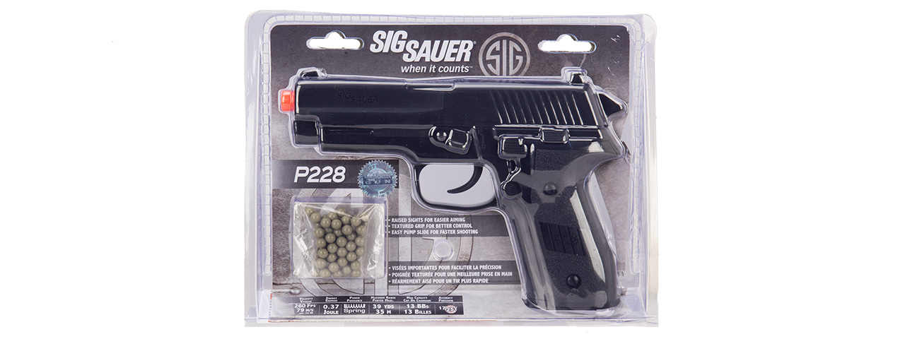 Sig Sauer P228 Spring Airsoft Pistol (BLACK)