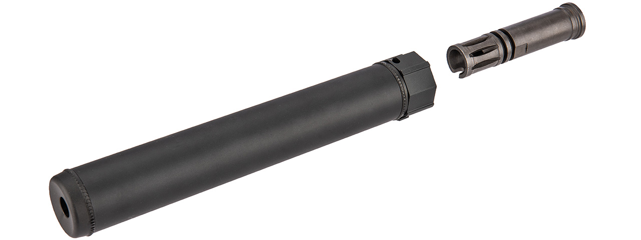 5KU SOCOM762SS QD Airsoft 10" Mock Suppressor / Barrel Extension [Smooth] (BLACK)