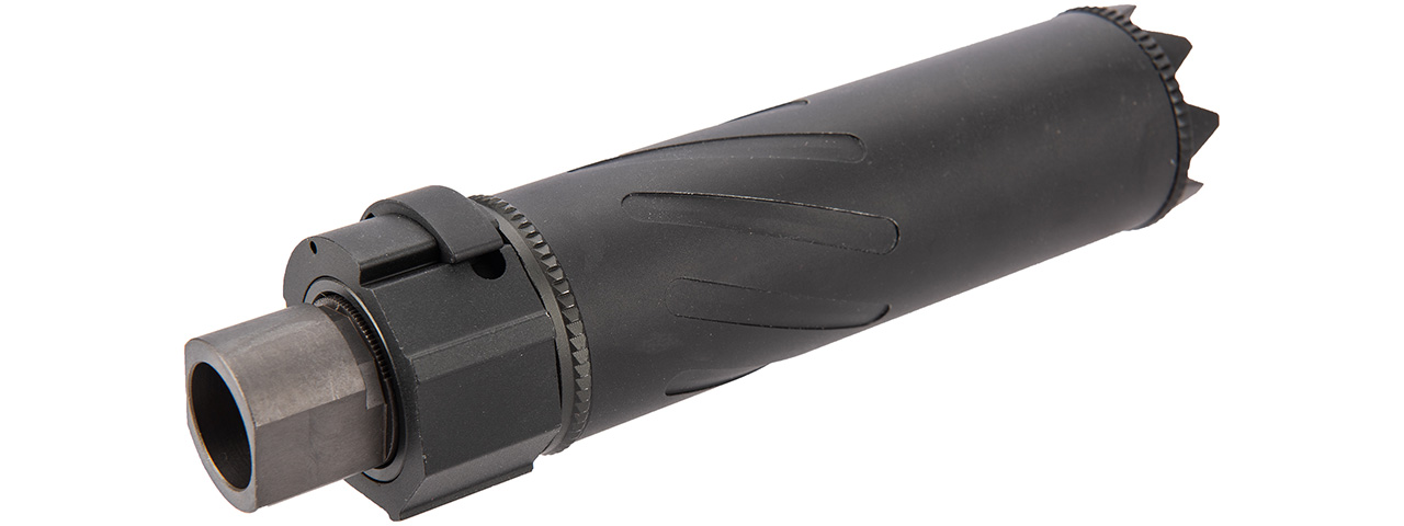 5KU SOCOM556RC Monster QD 6" Mock Suppressor / Barrel Extension [Fluted] (BLACK) - Click Image to Close