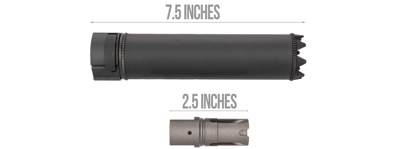 5KU SOCOM556MG Monster QD 7.5" Mock Suppressor / Barrel Extension [Smooth] (BLACK)